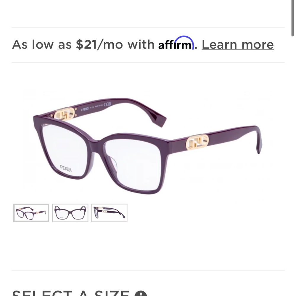 Fendi Purple Women's Glasses